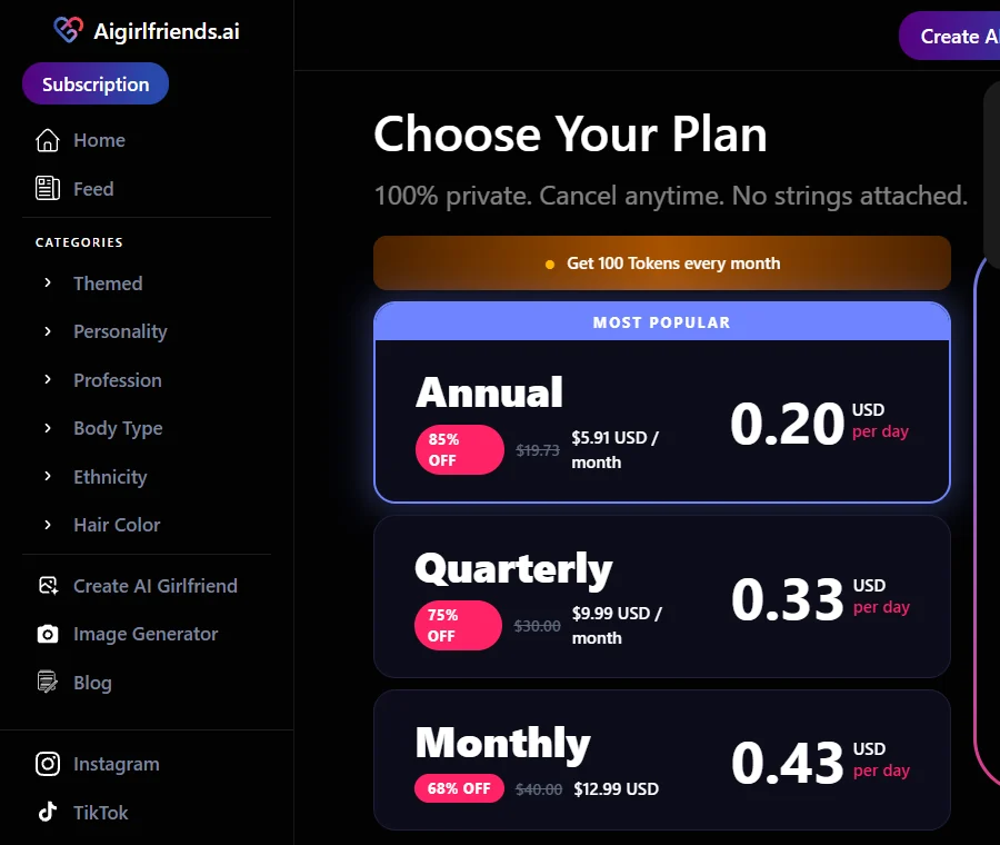 Source interface capture: Aigf Subscriptions